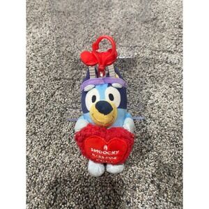 Bluey Dan Dee Smoochy Kiss Heart Plush Keychain Clip Backpack Buddy